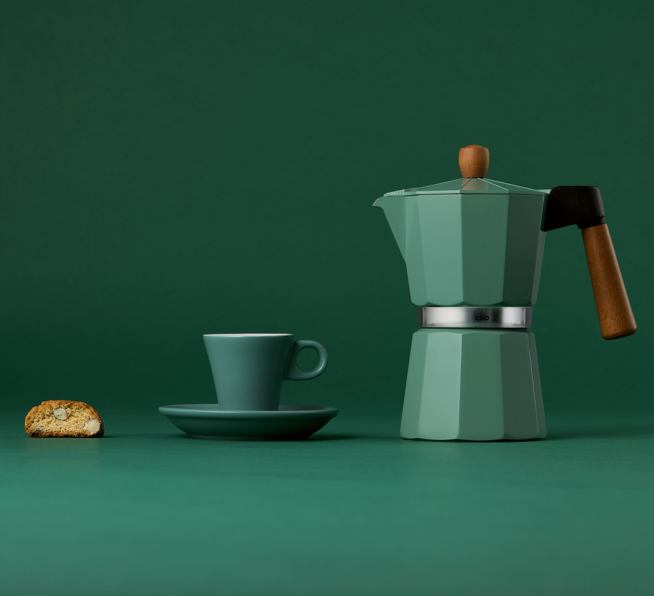 215458 NAPOLI presso šálek s podšálkem 40 ml mátově zelený CILIO (4)